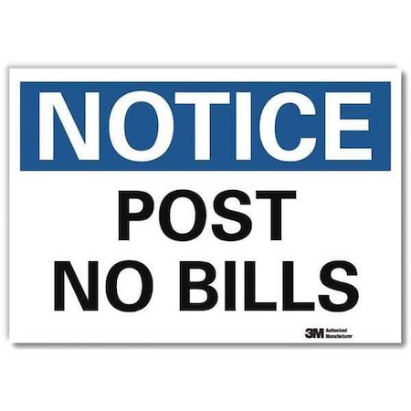 Notice Sign, 10 in H, 14 in W, Reflective Sheeting, Horizontal Rectangle, English, U5-1465-RD_14X10 MPN:U5-1465-RD_14X10