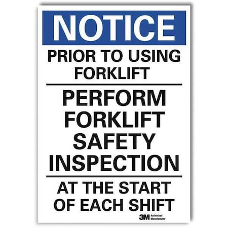 Notice Sign, 14 in H, 10 in W, Reflective Sheeting, Vertical Rectangle, English, U5-1467-RD_10X14 MPN:U5-1467-RD_10X14