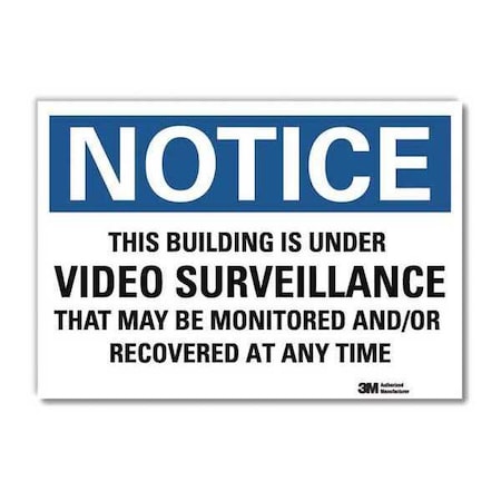 Notice Sign, 10 in H, 14 in W, Reflective Sheeting, Horizontal Rectangle, English, U5-1548-RD_14X10 MPN:U5-1548-RD_14X10