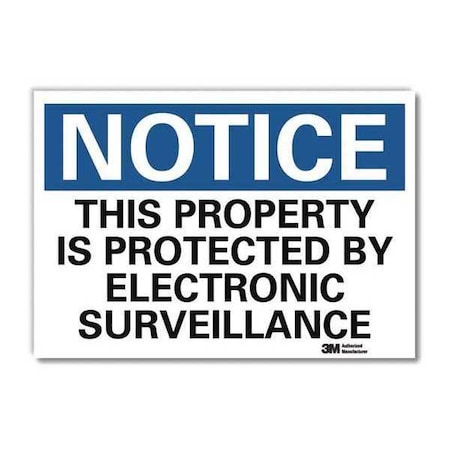 Notice Sign, 5 in H, 7 in W, Reflective Sheeting, Horizontal Rectangle, English, U5-1568-RD_7X5 MPN:U5-1568-RD_7X5