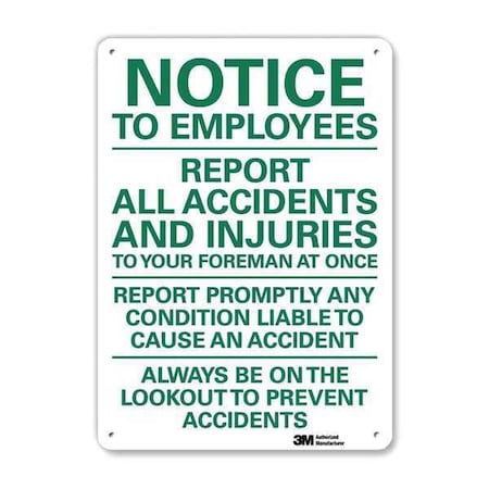 Safety Sign, 10 in Height, 7 in Width, Plastic, Horizontal Rectangle, English MPN:U5-1572-NP_7X10