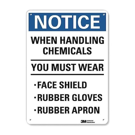 Notice Sign, 10 in Height, 7 in Width, Plastic, Horizontal Rectangle, English MPN:U5-1631-NP_7X10