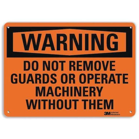 Warning Sign, 7 in Height, 10 in Width, Plastic, Vertical Rectangle, English MPN:U6-1005-NP_10X7