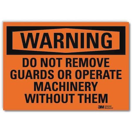 Warning Sign, 5 in Height, 7 in Width, Reflective Sheeting, Horizontal Rectangle, English MPN:U6-1005-RD_7X5