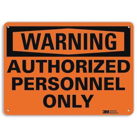Warning Sign, 10 in H, 14 in W, Aluminum, Horizontal Rectangle, English, U6-1030-NA_14x10 MPN:U6-1030-NA_14x10