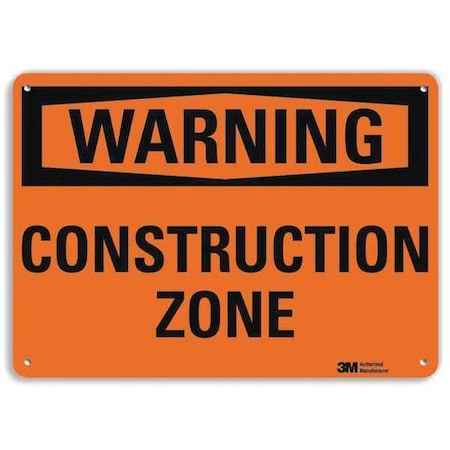 Warning Sign, 10 in Height, 14 in Width, Aluminum, Horizontal Rectangle, English MPN:U6-1045-NA_14x10