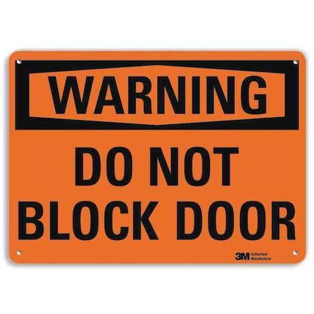Warning Sign, 7 in Height, 10 in Width, Aluminum, Vertical Rectangle, English MPN:U6-1053-RA_10X7