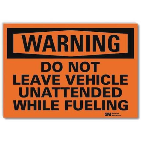 Warning Sign, Unattended Vehicle, 5 in. H MPN:U6-1060-RD_7X5