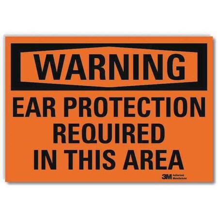 Warning Sign, Ear Protction Rquired, 10inW MPN:U6-1071-RD_10X7