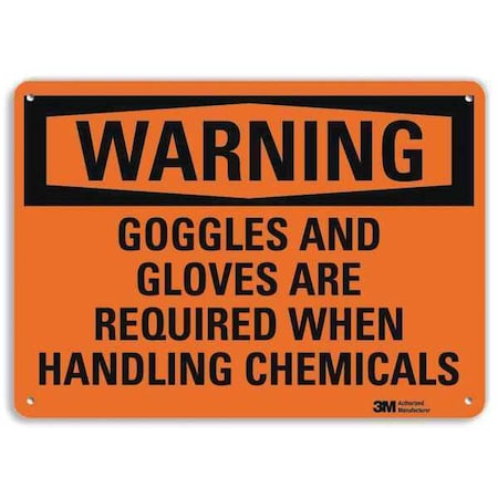 Warning Sign, 7 in Height, 10 in Width, Aluminum, Vertical Rectangle, English MPN:U6-1100-RA_10X7