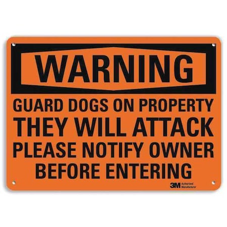 Warning Sign, 7 in H, 10 in W, Aluminum, Vertical Rectangle, English, U6-1104-NA_10x7 MPN:U6-1104-NA_10x7