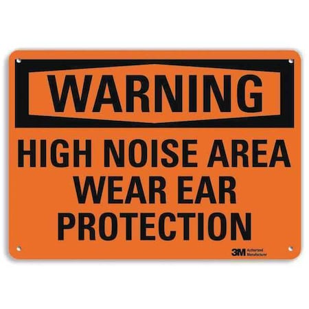 Warning Sign, 10 in Height, 14 in Width, Aluminum, Horizontal Rectangle, English MPN:U6-1117-NA_14x10