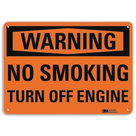 Reflective No smoking Sign, 7 in Height, 10 in Width, Aluminum, Vertical Rectangle, English MPN:U6-1174-RA_10X7