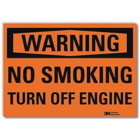 Reflective No smoking Label, 7 in Height, 10 in Width, Aluminum, Vertical Rectangle, English MPN:U6-1174-RD_10X7