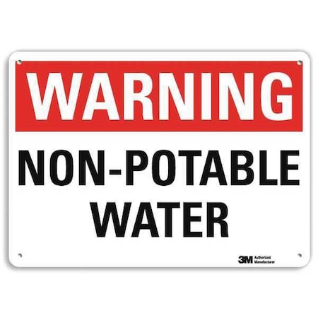 Warning, Non-Potable Water, 7 in x 10 in, Vertical Rectangle, Plastic, U6-1182-NP_10X7 MPN:U6-1182-NP_10X7