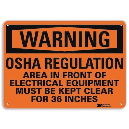 Warning Sign, Electrical Hazard, 7 in. H MPN:U6-1190-RA_10X7