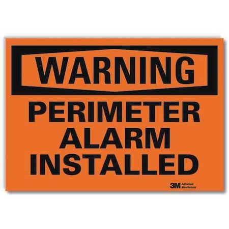 Warning, Perimeter Alarm Installed, 7 in x 10 in, Reflective Sheeting, U6-1195-RD_10X7 MPN:U6-1195-RD_10X7