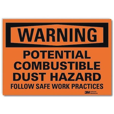 Warning Sign, 5 in H, 7 in W, Horizontal Rectangle, English, U6-1199-RD_7X5 MPN:U6-1199-RD_7X5