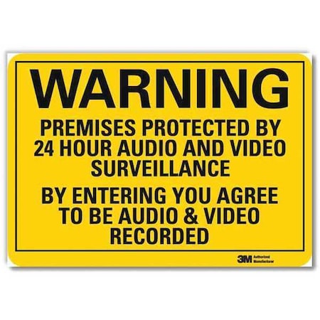 Warning Sign, Security, Black/Yellow, 5in H MPN:U6-1200-RD_7X5