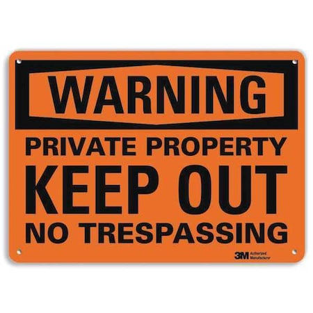 Warning Sign, 7 in H, 10 in W, Plastic, Vertical Rectangle, English, U6-1202-NP_10X7 MPN:U6-1202-NP_10X7