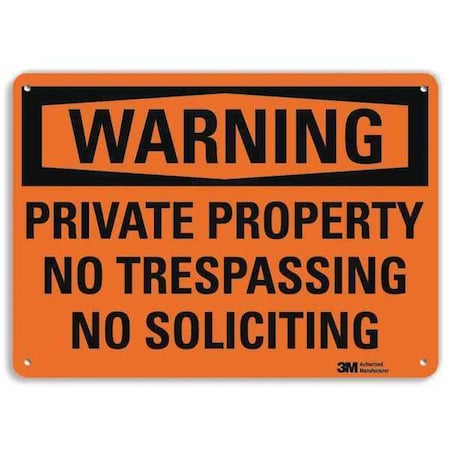 Security Sign, 7 in H, 10 in W, Plastic, Vertical Rectangle, English, U6-1203-NP_10X7 MPN:U6-1203-NP_10X7