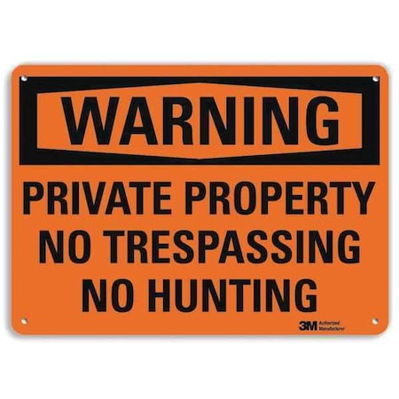 Warning Sign, 7 in H, 10 in W, Plastic, Vertical Rectangle, English, U6-1204-NP_10X7 MPN:U6-1204-NP_10X7