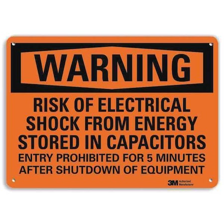 Warning Sign, Electrical Shock Risk, 7in H, U6-1217-RA_10X7 MPN:U6-1217-RA_10X7