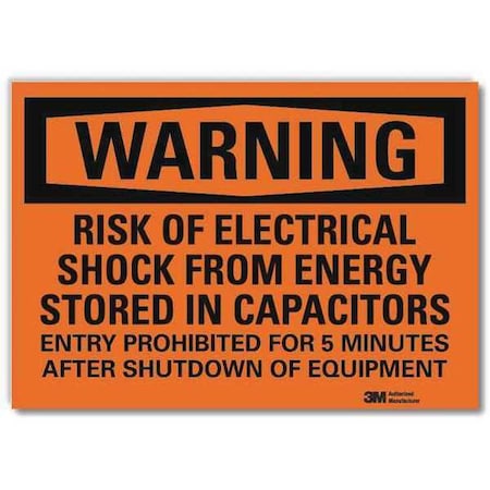 Warning Sign, 5 in Height, 7 in Width, Reflective Sheeting, Horizontal Rectangle, English MPN:U6-1217-RD_7X5