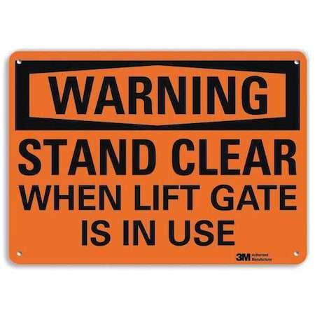Warning Sign, 7 in H, 10 in W, Aluminum, Vertical Rectangle, English, U6-1226-RA_10X7 MPN:U6-1226-RA_10X7