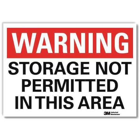 Warning Sign, Storage Not Permitted, 10inW MPN:U6-1230-RD_10X7