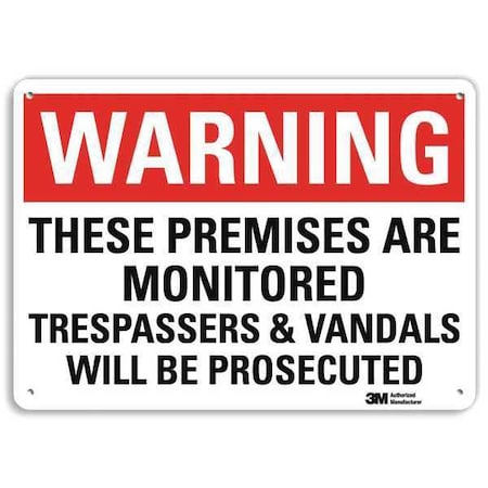 Warning Sign, 7 in H, 10 in W, Aluminum, Vertical Rectangle, English, U6-1233-NA_10x7 MPN:U6-1233-NA_10x7