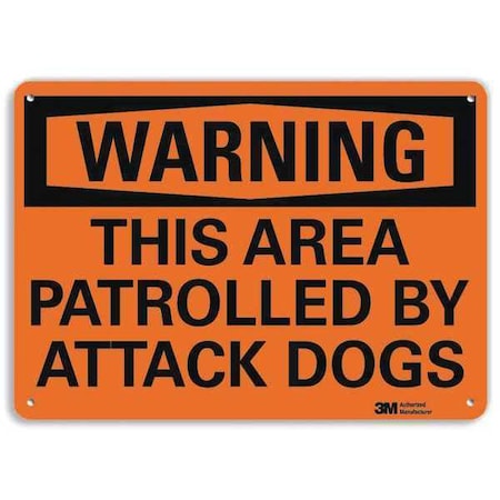 Warning Sign, 10 in H, 14 in W, Aluminum, Horizontal Rectangle, English, U6-1238-NA_14x10 MPN:U6-1238-NA_14x10