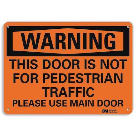 Warning Sign, 7 in Height, 10 in Width, Aluminum, Vertical Rectangle, English MPN:U6-1242-RA_10X7