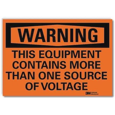 Warning Sign, Source of Voltage, 5 in. H MPN:U6-1245-RD_7X5