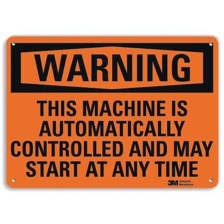 Warning Sign, 7 in H, 10 in W, Aluminum, Vertical Rectangle, English, U6-1249-NA_10x7 MPN:U6-1249-NA_10x7