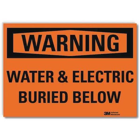 Warning Sign, Electric Buried Below, 14inW MPN:U6-1271-RD_14X10