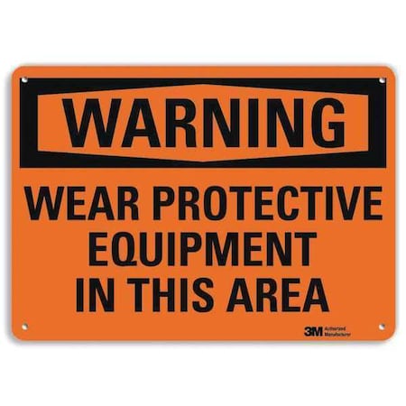 Warning Sign, Protective Equipment, 7 in H MPN:U6-1274-RA_10X7