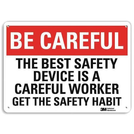 Safety Sign, 7 in H, 10 in W, Plastic, Vertical Rectangle, English, U7-1041-NP_10X7 MPN:U7-1041-NP_10X7
