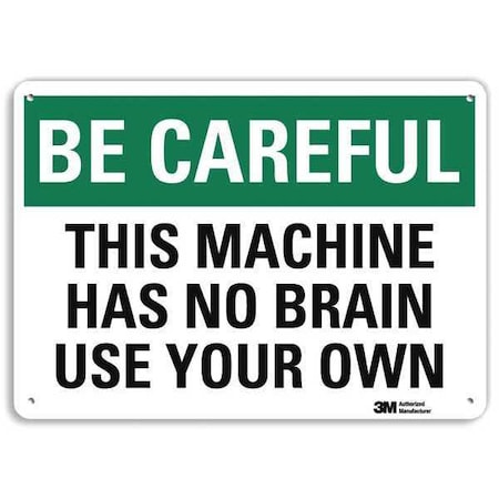 Caution Sign, 7 in Height, 10 in Width, Plastic, Vertical Rectangle, English MPN:U7-1045-NP_10X7