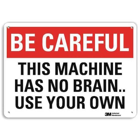 Caution Sign, 7 in Height, 10 in Width, Plastic, Vertical Rectangle, English MPN:U7-1046-NP_10X7