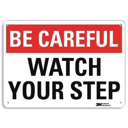Caution Sign, 7 in H, 10 in W, Plastic, Vertical Rectangle, English, U7-1054-NP_10X7 MPN:U7-1054-NP_10X7