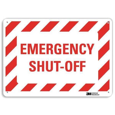 Emergency Shut-Off, 10 in x 14 in, Horizontal Rectangle, Plastic, U7-1060-NP_14X10 MPN:U7-1060-NP_14X10