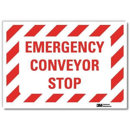 Safety Decal, 5 in Height, 7 in Width, Reflective Sheeting, Horizontal Rectangle, English MPN:U7-1067-RD_7X5