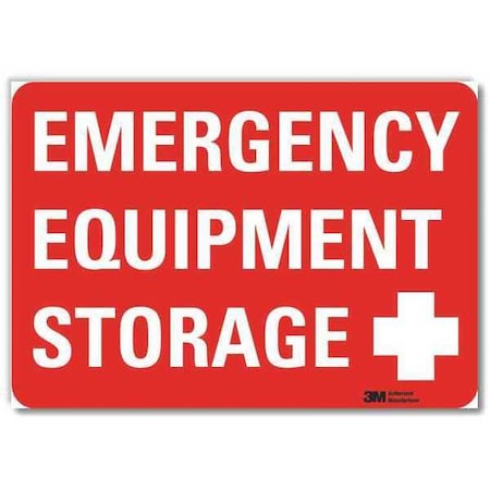 Emergency Equipment Storage, 5 in x 7 in, Horizontal Rectangle, Reflective Sheeting, U7-1070-RD_7X5 MPN:U7-1070-RD_7X5