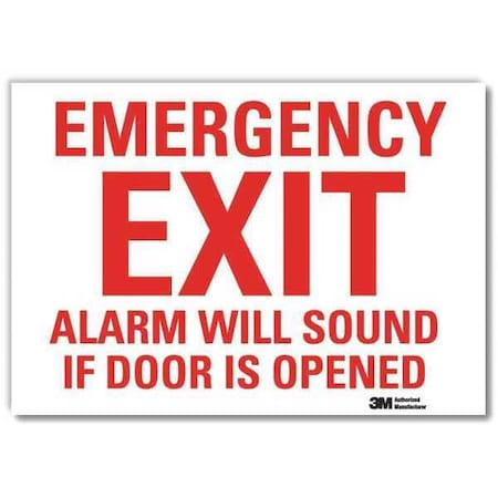 No Header, Emergency Exit Alarm Will Sound If Door Is Opened, 5