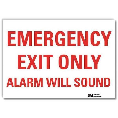 No Header, Emergency Exit Only Alarm Will Sound, 10