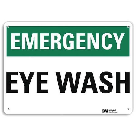 Emergency Eye Wash, 10 in x 14 in, Horizontal Rectangle, Plastic, U7-1091-NP_14X10 MPN:U7-1091-NP_14X10