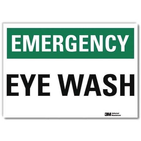 Fire Emergency, Emergency Eye Wash, 7 in x 10 in, Reflective Sheeting, U7-1091-RD_10X7 MPN:U7-1091-RD_10X7