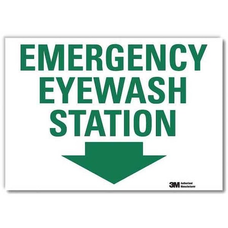 Emergency Eyewash Station (Down Arrow), 7 in x 10 in, Reflective Sheeting, U7-1107-RD_10X7 MPN:U7-1107-RD_10X7