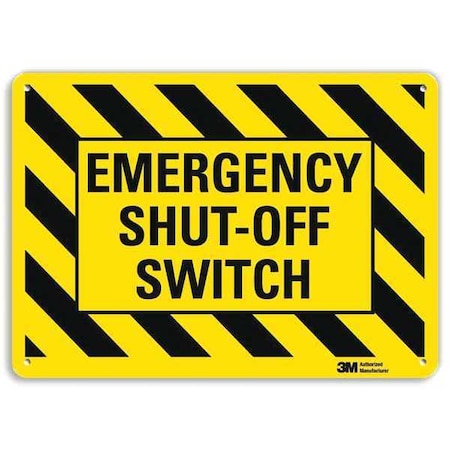 Emergency Shut Off Switch, 10 in x 14 in, Horizontal Rectangle, Plastic, U7-1138-NP_14X10 MPN:U7-1138-NP_14X10